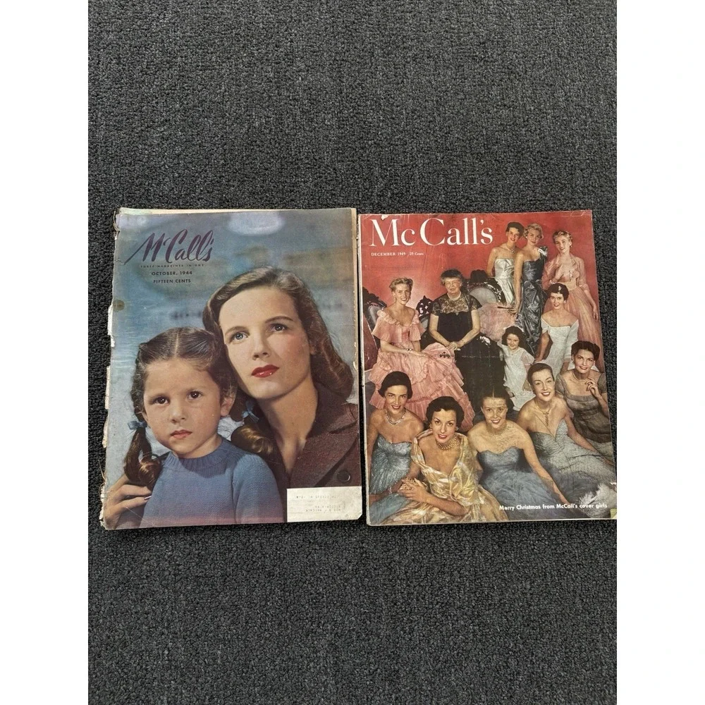 Lot 2 Vintage McCall's Magazine October 1944 December 1949 Mid‎ Century